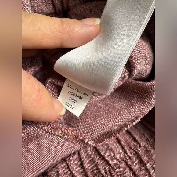 Athleta Size 8 Cabo Linen Wide Leg High Waisted Pants Plus Tawny Rose Pink - Picture 8 of 13